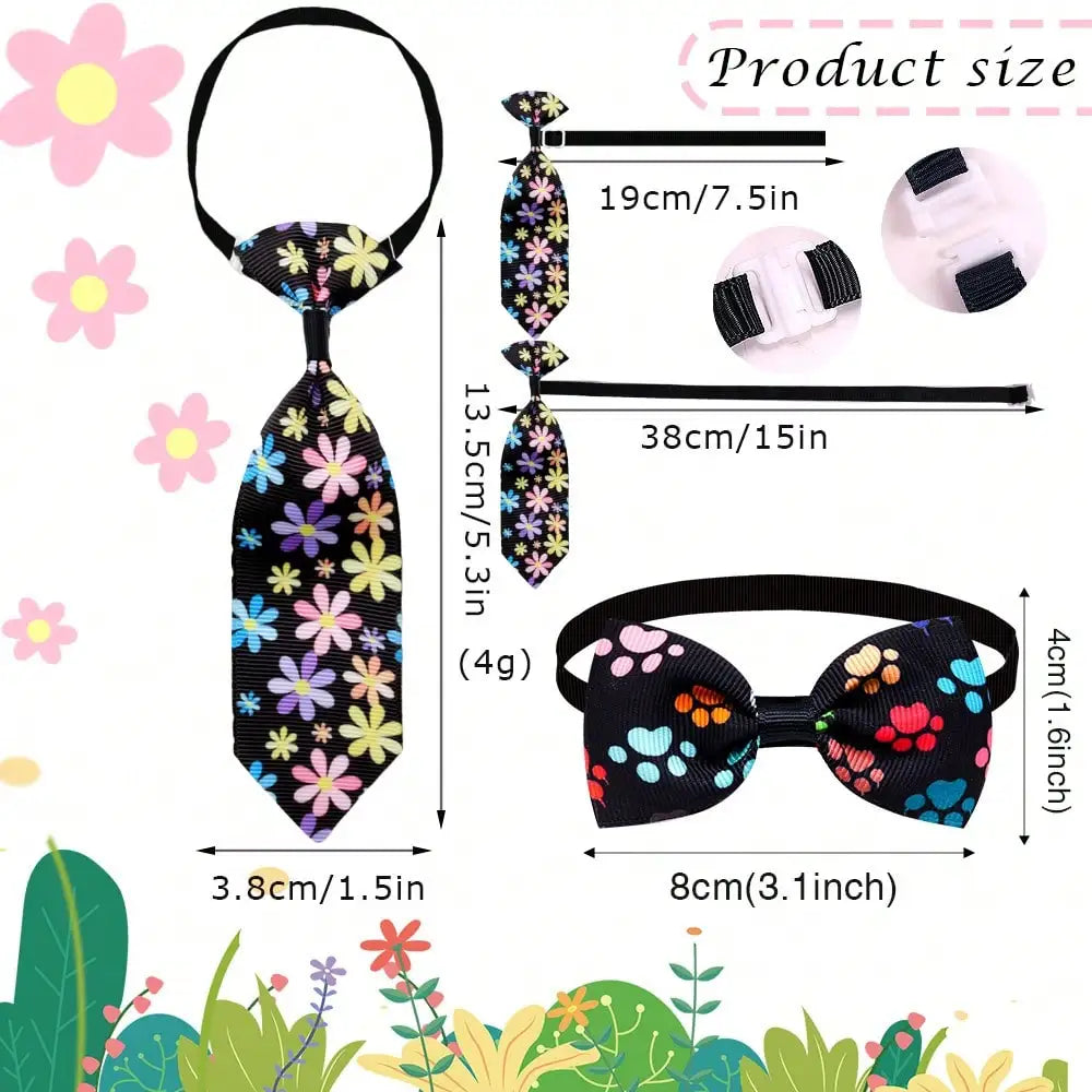 Fashion Dog Bowties Adjustable Pet Collars Grooming Accessories