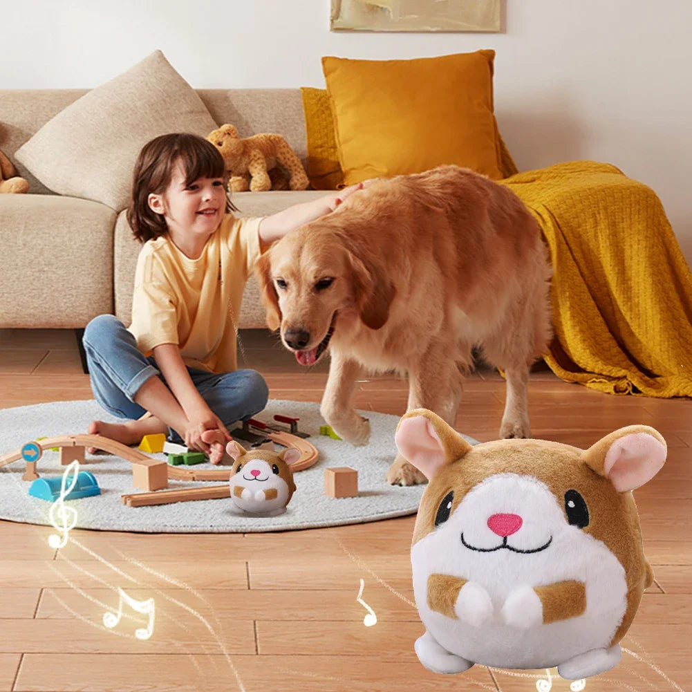 APWIKOGER Plush Automatic Bouncing Interactive Dog Toy Self Moving Squeaky