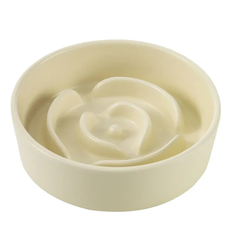 Ceramic Slow Feeder Pet Bowl for Dogs and Cats