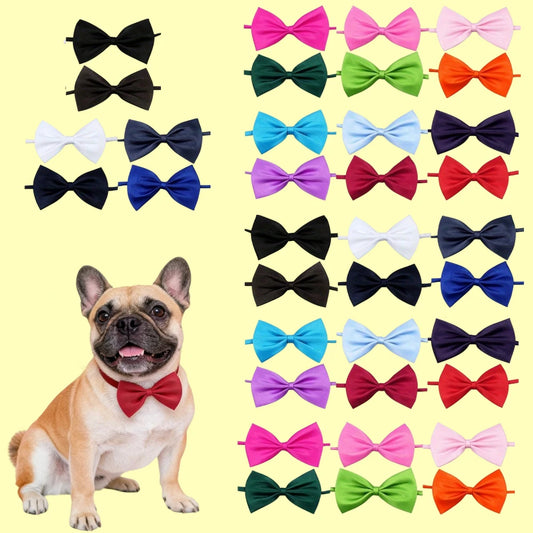 50 Pcs Dog Bow Ties Bulk Christmas Adjustable Pet Neckties