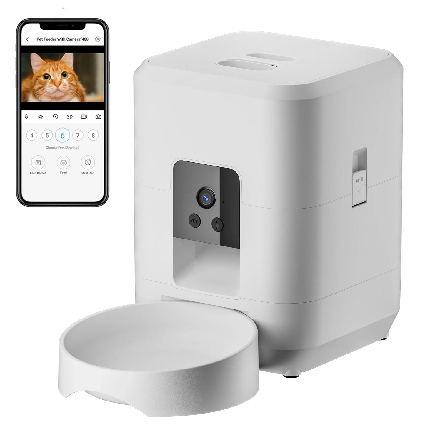 Smart Pet Feeder Automatic 2L Cat Feeder Dog Slow Food Machine with Time Quantitative Automatic Cat Food Dispenser Cat Dog Bowl