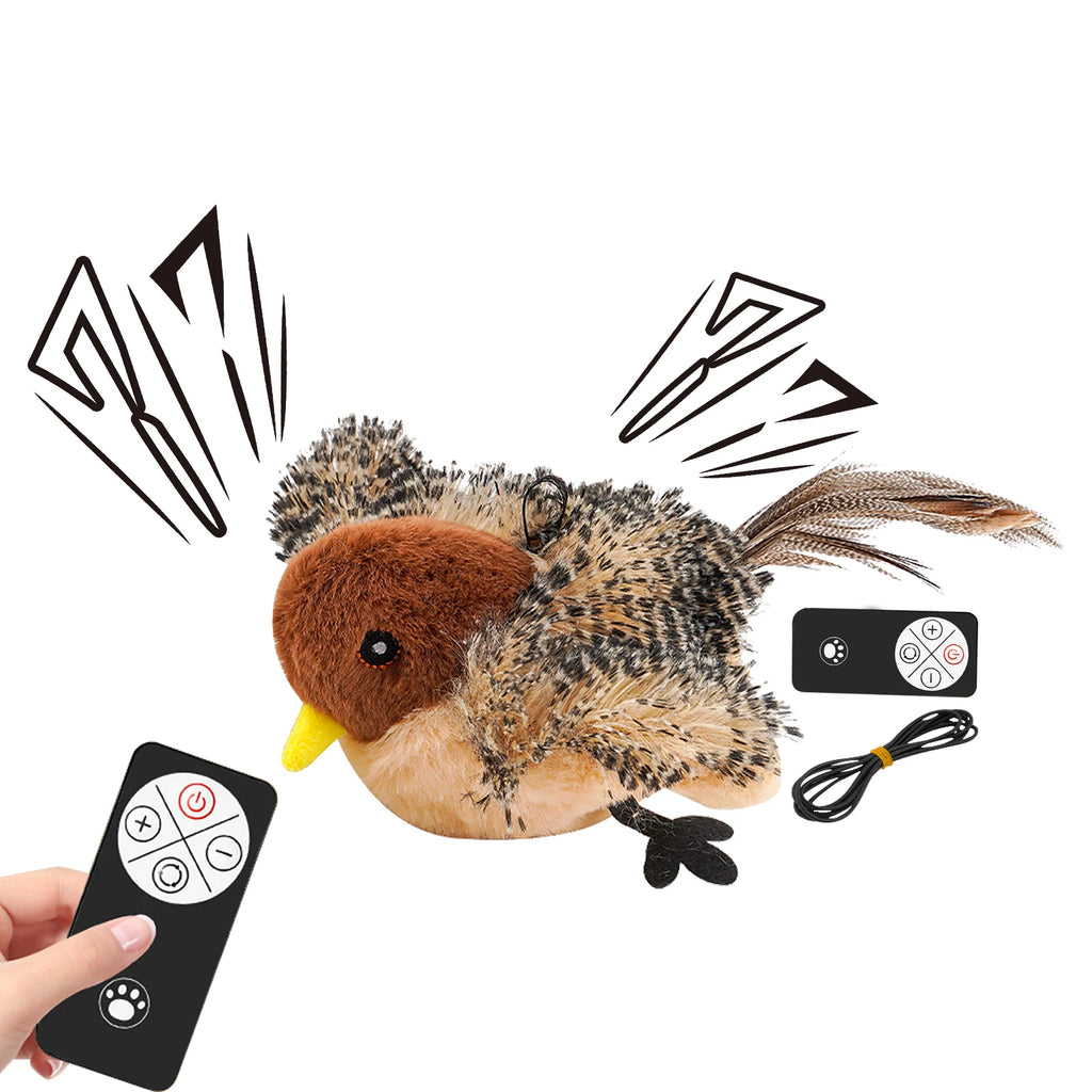 Remote Control Chirping Bird Toy For Kitten Interactive Cat Companion
