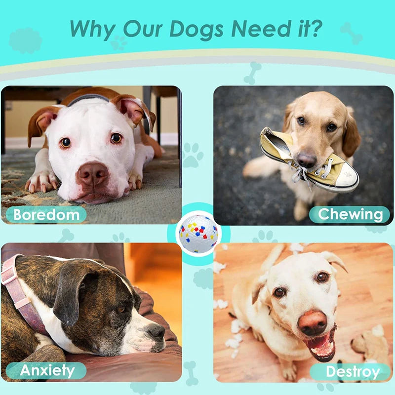 Bite Resistant E-TPU Dog Ball Toy For Small Large Dogs