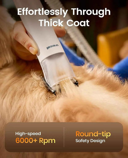 Dog Grooming Vacuum 15000Pa Suction, 99% Pet Hair Capture, Quiet Brush ≤59dB, 4 Accessories, 2L Canister