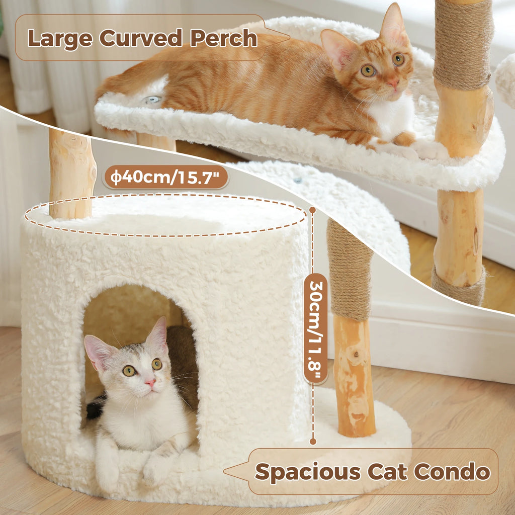PAWZ Road Cat Tree Tower With Natural Wood Scratching Posts