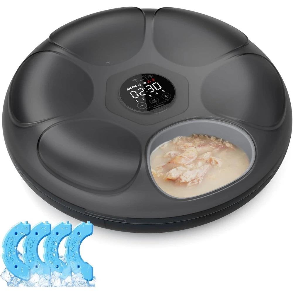 Free Delivery - Automatic Cat Feeder Cordless - Automatic Cat Food Dispenser for Wet Moist Food Rechargeable Auto Feede