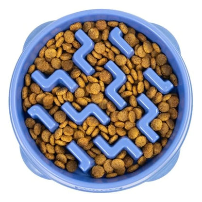 Fun Feeder Slo Bowl 4‑Cup Capacity, Slow Feeding, to Dogs, Non‑Slip,,Notch Pattern