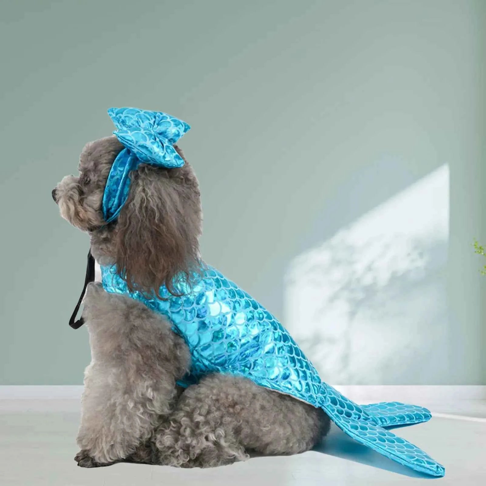Hobbaggo Personalized Mermaid Dog Costume Funny Cosplay Party Pet Clothing