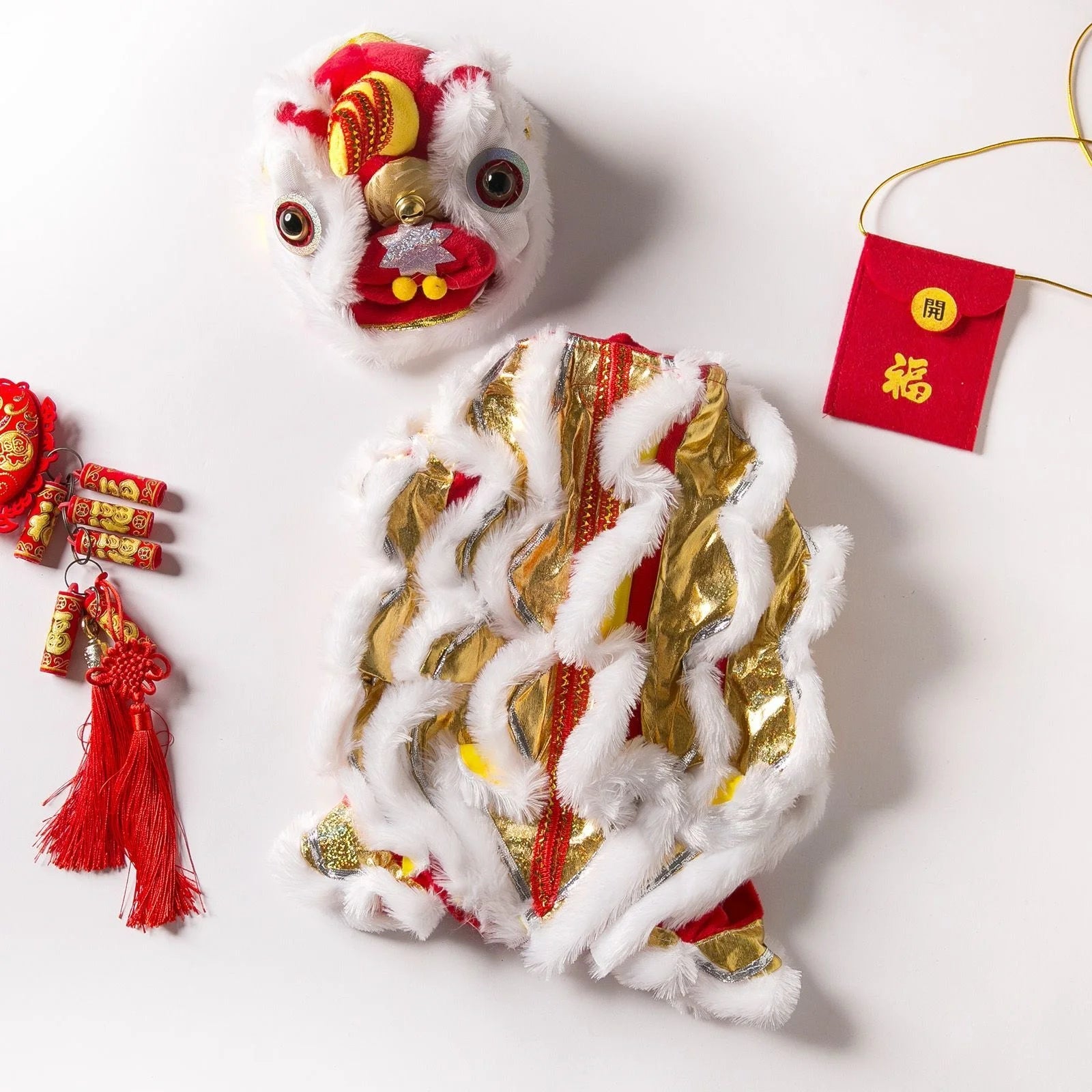 Lion Dance Dog Cat Costume For Chinese Spring Festival Pet
