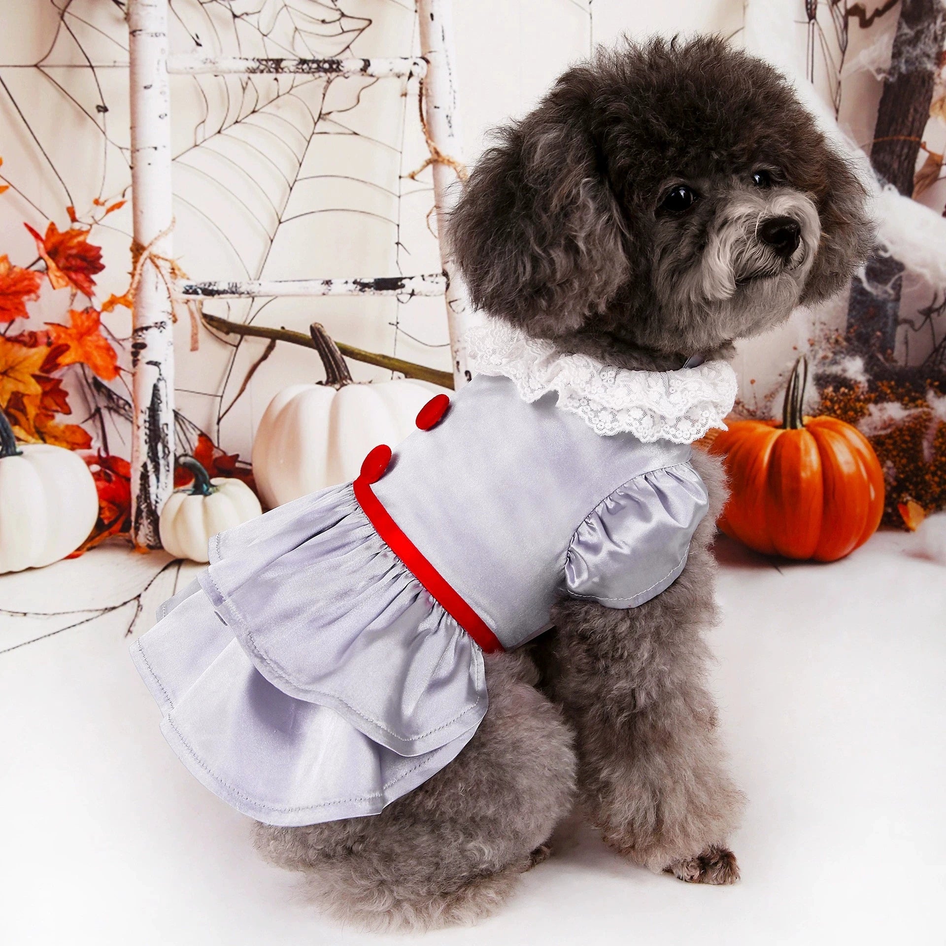Halloween Pet Costume Joker Dress Apparel Wizard Dog Clothes Witch Costume Devil Cosplay Stephen King's It dress