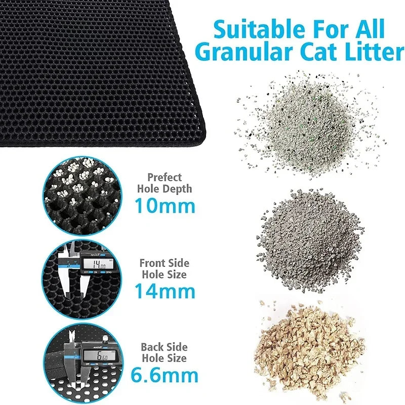 Hignconcerned Cat Litter Mat Non Slip Double Waterproof