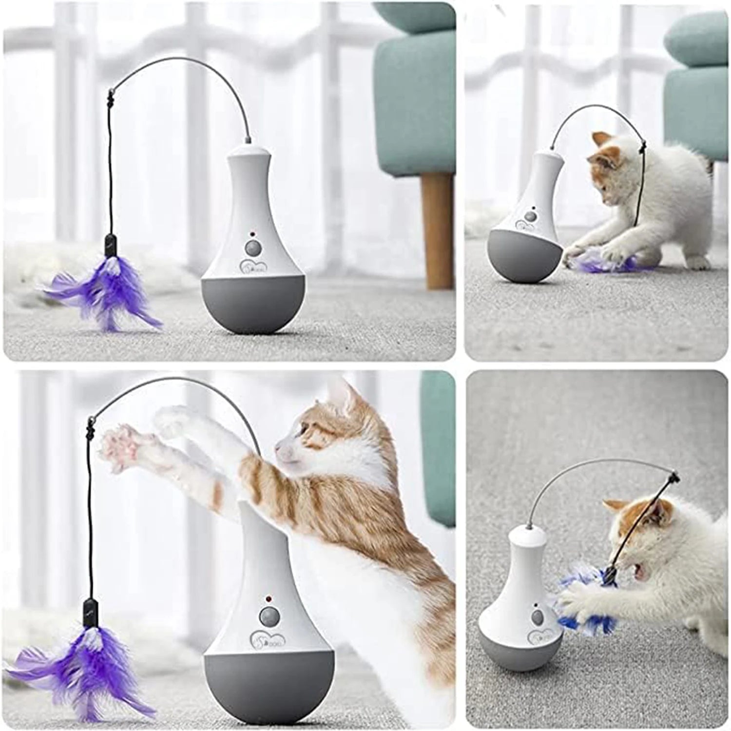 Cat Interactive Feather Toy Teaser For Indoor Play And Fun