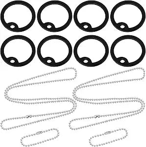 8 Pcs Dog Tag Silicone Military Engraved Dog Tag with 4 Stainless Steel Chain Black Army Pet Tags Cover Rubber ID Prot