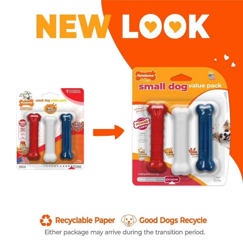 Durable Long-Lasting Small Dog Chew Toys for Aggressive Chewers Puppy Teething Toys Value Pack Tough Interactive Dental Treats for Tiny Dogs Puppies Under 15 lbs X-Small Breed Teething Relief Rubber Bones for Puppy Teeth