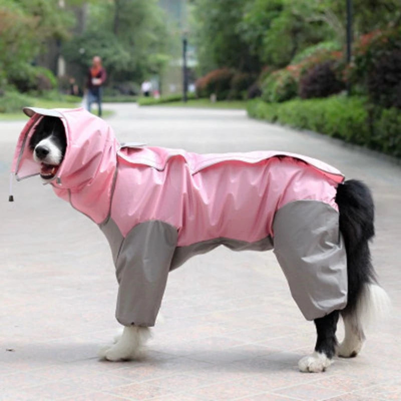 Pet Large Dog Raincoat Outdoor Waterproof Clothes Hooded Jumpsuit Cloak For Small Big Dogs Overalls Rain Coat Labrador