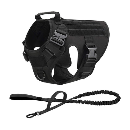 PETRAVEL Tactical Dog Harness Leash Molle Pouches For German Shepherds