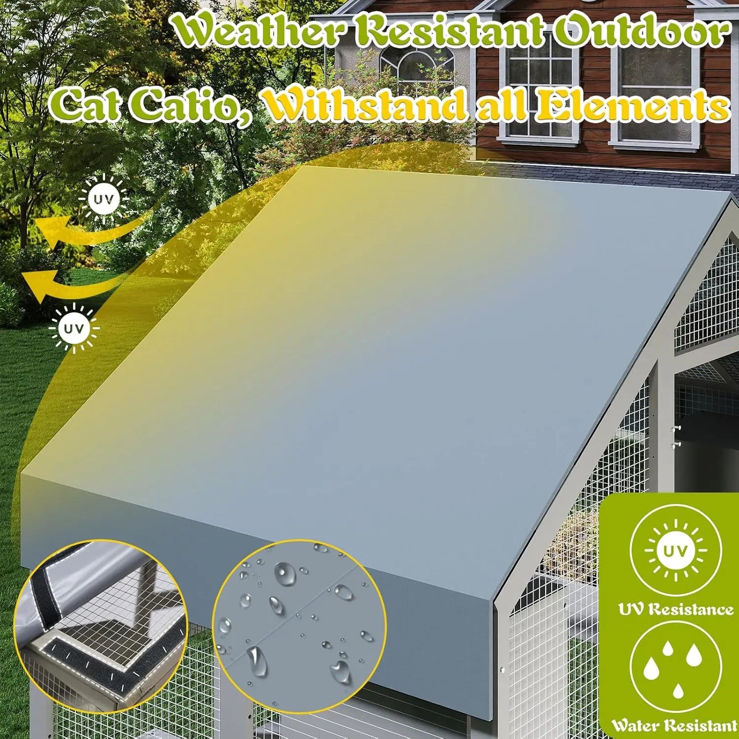 Catio Outdoor Cat Enclosure For Multiple Cats With Weatherproof Roof