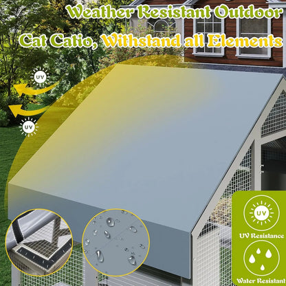 Catio Outdoor Cat Enclosure For Multiple Cats With Weatherproof Roof