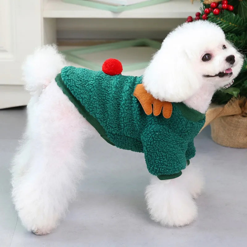 Christmas Pet Clothes Warm Fleece Dog Sweaters Puppy Cat Winter Coats Clothing for Small Dogs Puppy Cat Chihuahua Costume