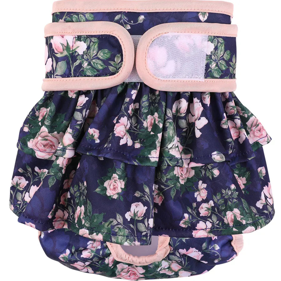 NONECN Adjustable Dog Diapers Female Reusable Washable Flower Pattern