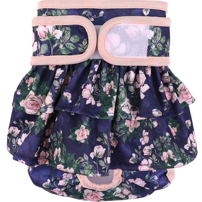 NONECN Adjustable Dog Diapers Female Reusable Washable Flower Pattern