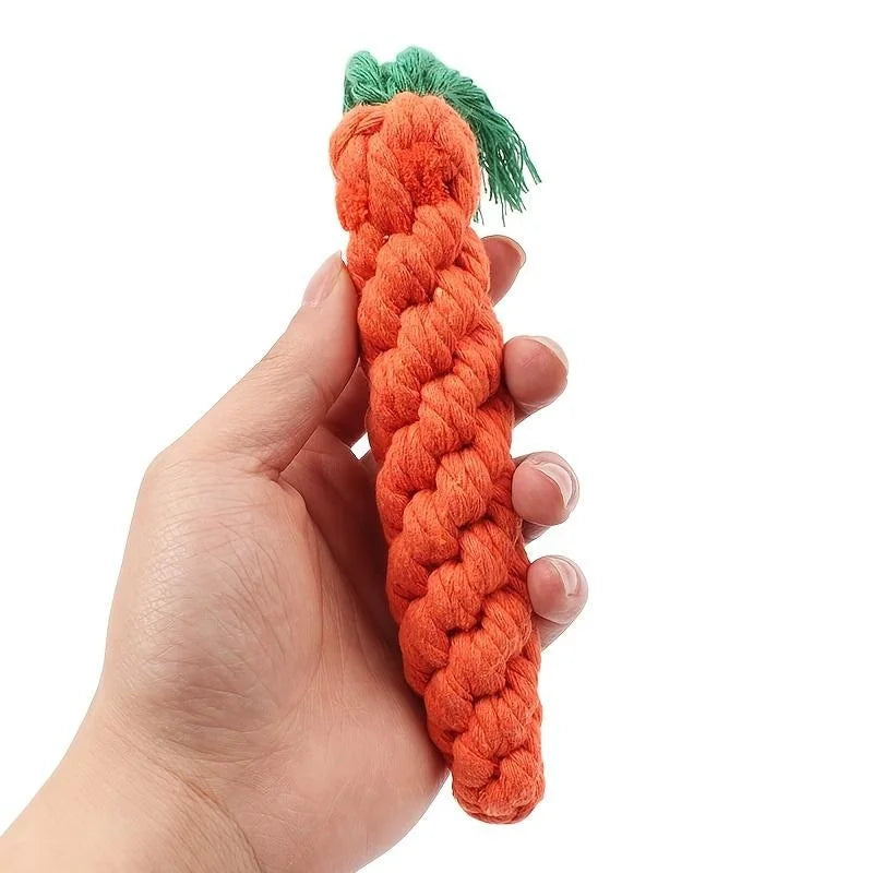 Carrot Knot Toy For Dogs Cats Premium Cotton Rope Chew