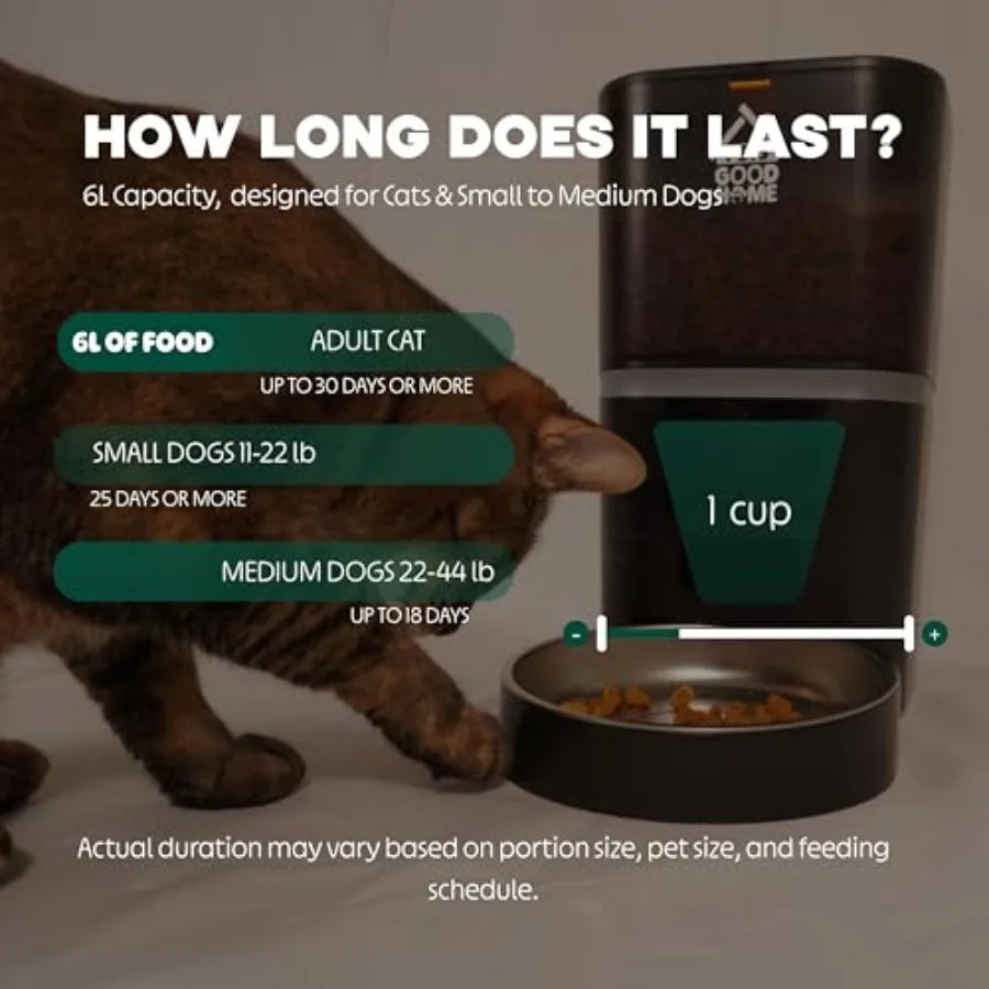 Automatic Cat Feeder With 1080P Camera Timed Dispenser 6L