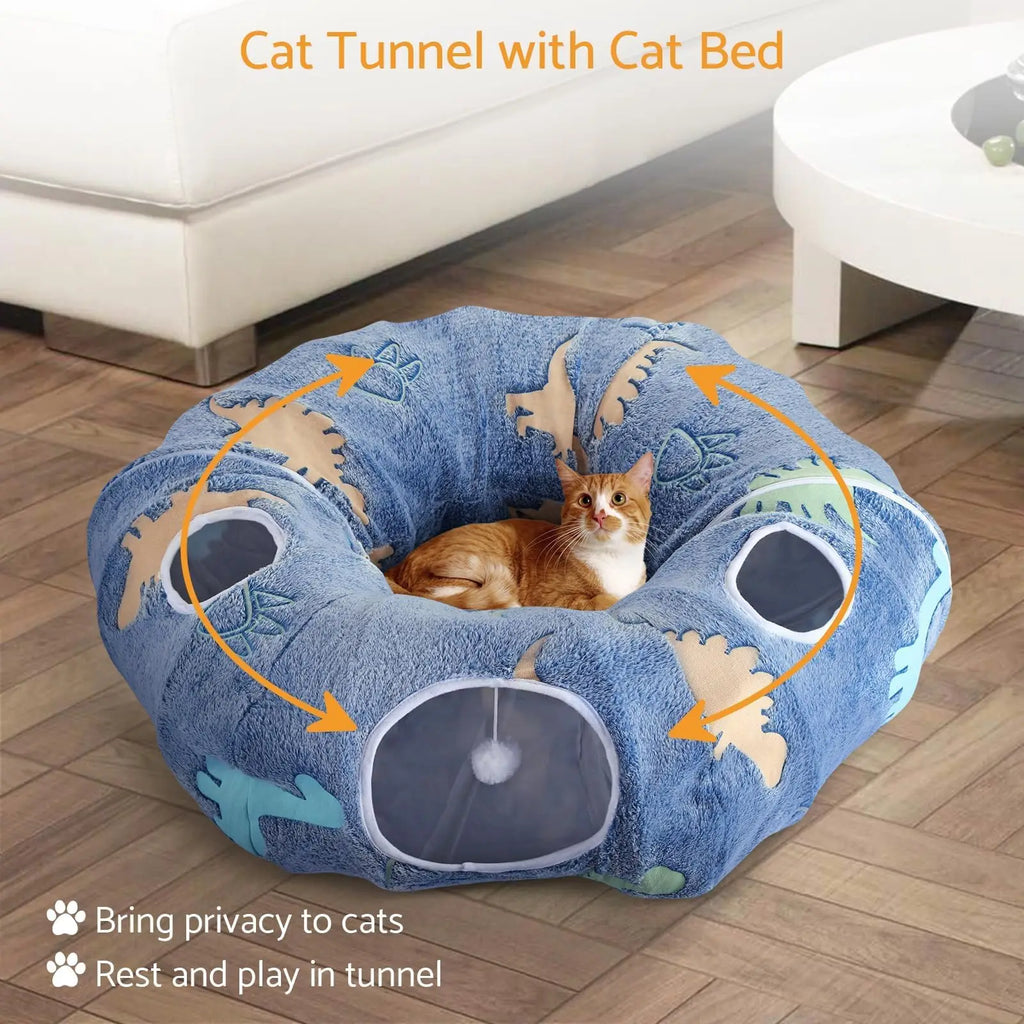 High Concerned Cat Tunnels Indoor Foldable Play System With Cave