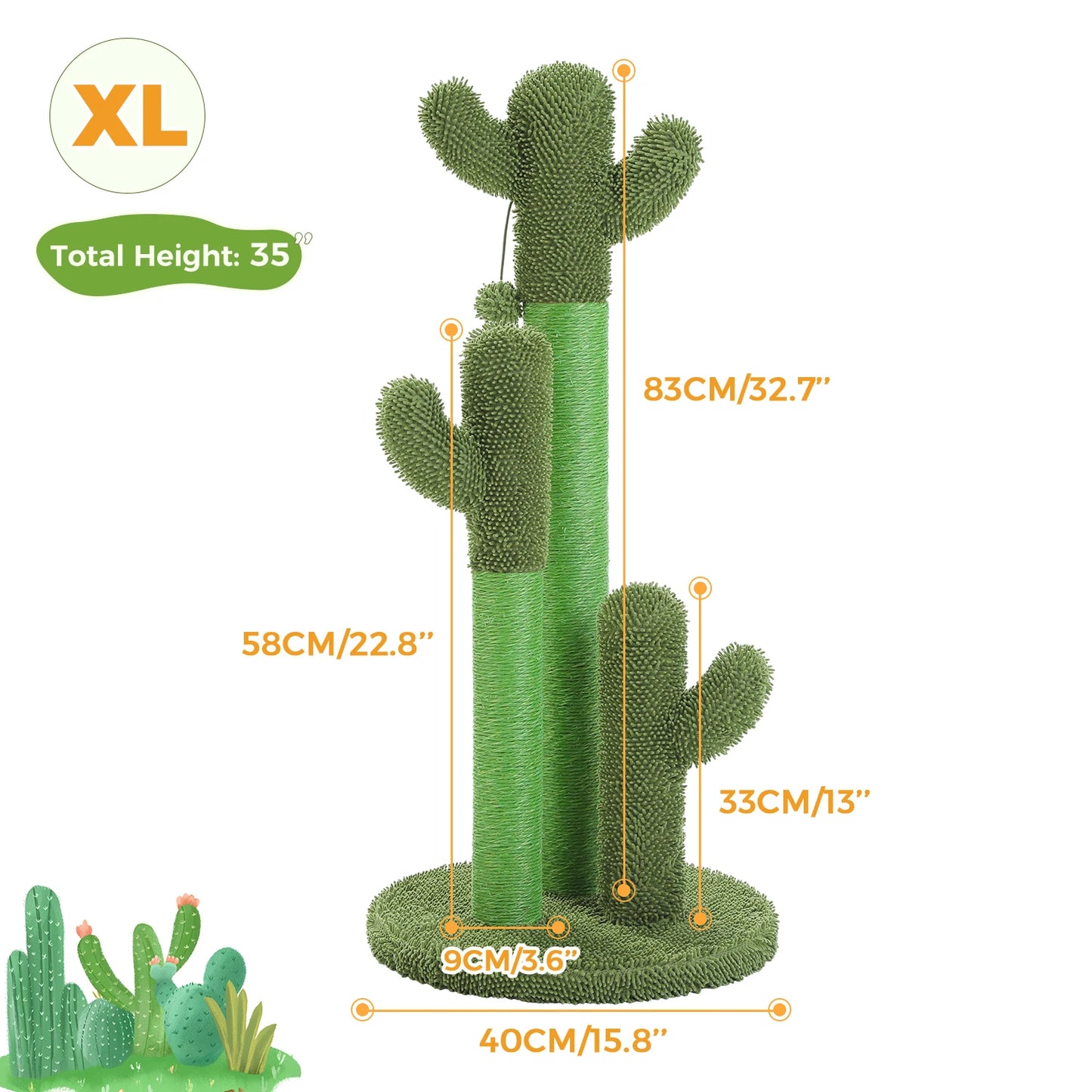 PAWZ Road Cactus Cat Scratching Post With Sisal Poles