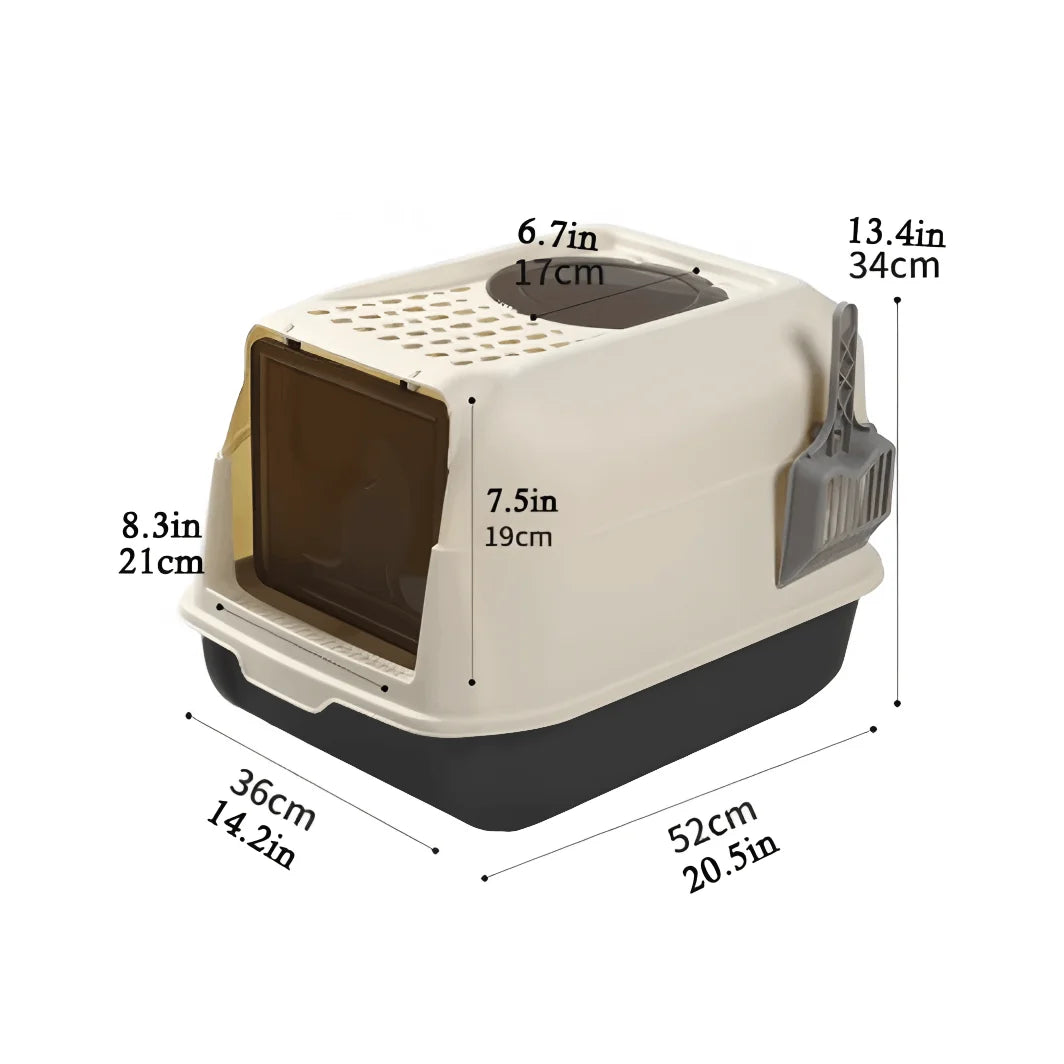 Cat Litter Box With Detachable Lid And Scoop Splash Proof