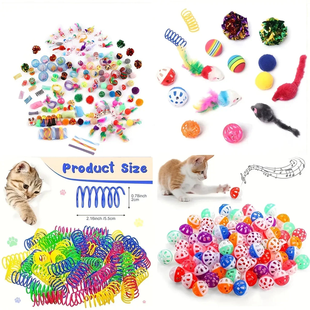 Cat Toys Mixed Pack Of Plush And Plastic For Cats