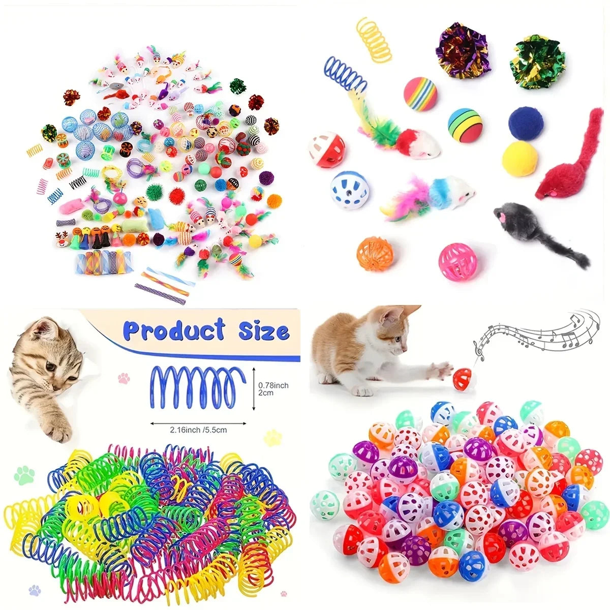 Cat Toys Mixed Pack Of Plush And Plastic For Cats