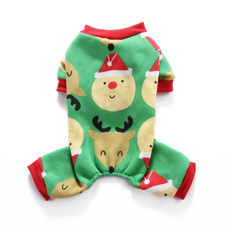 Christmas Pet Costume Reindeer Santa Snowman Dog Clothes 4 Legs Cute Puppy Outfit Festive Xmas Apparel for Small Medium Dogs