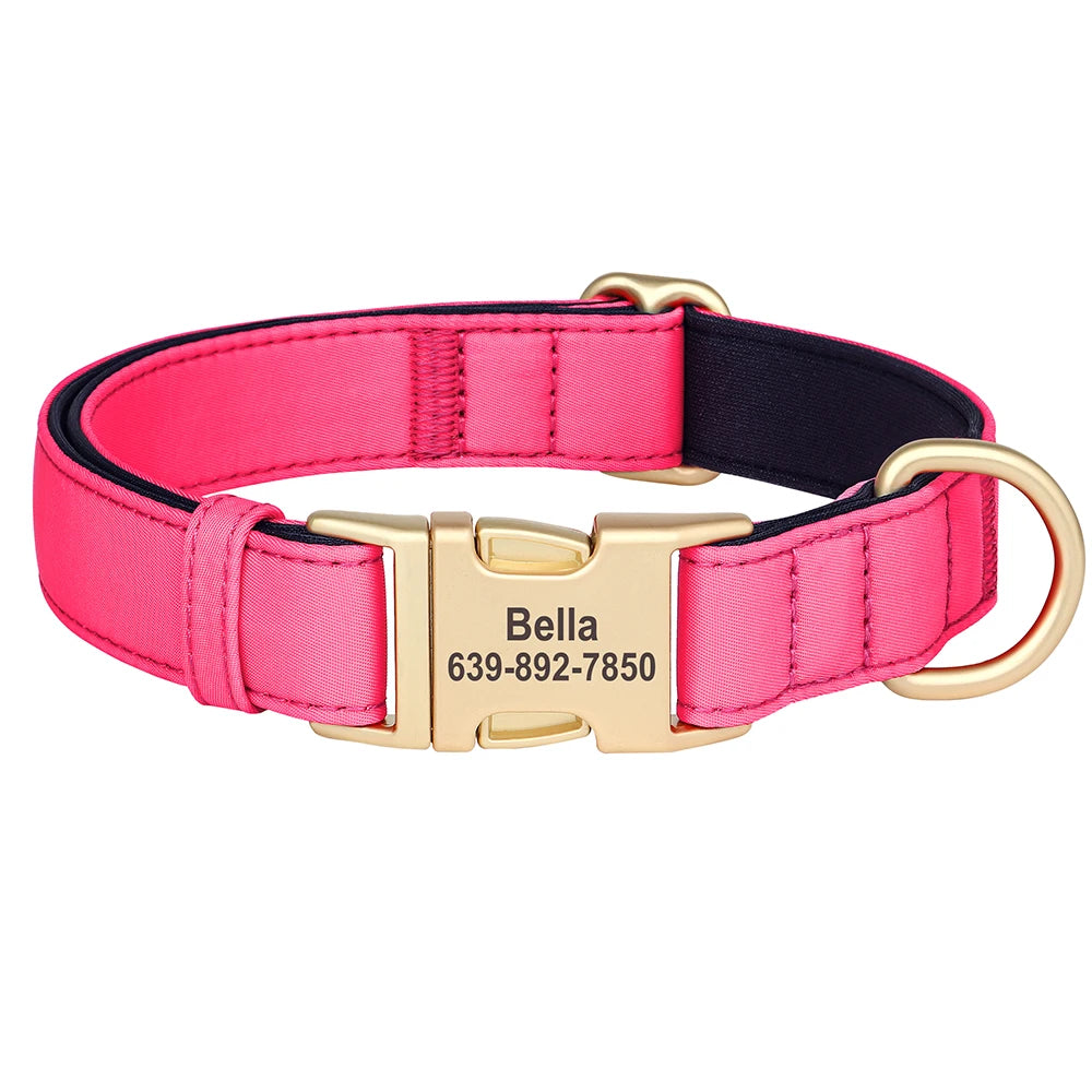 NONECN Personalized Waterproof Nylon Dog Collar Padded Engraved