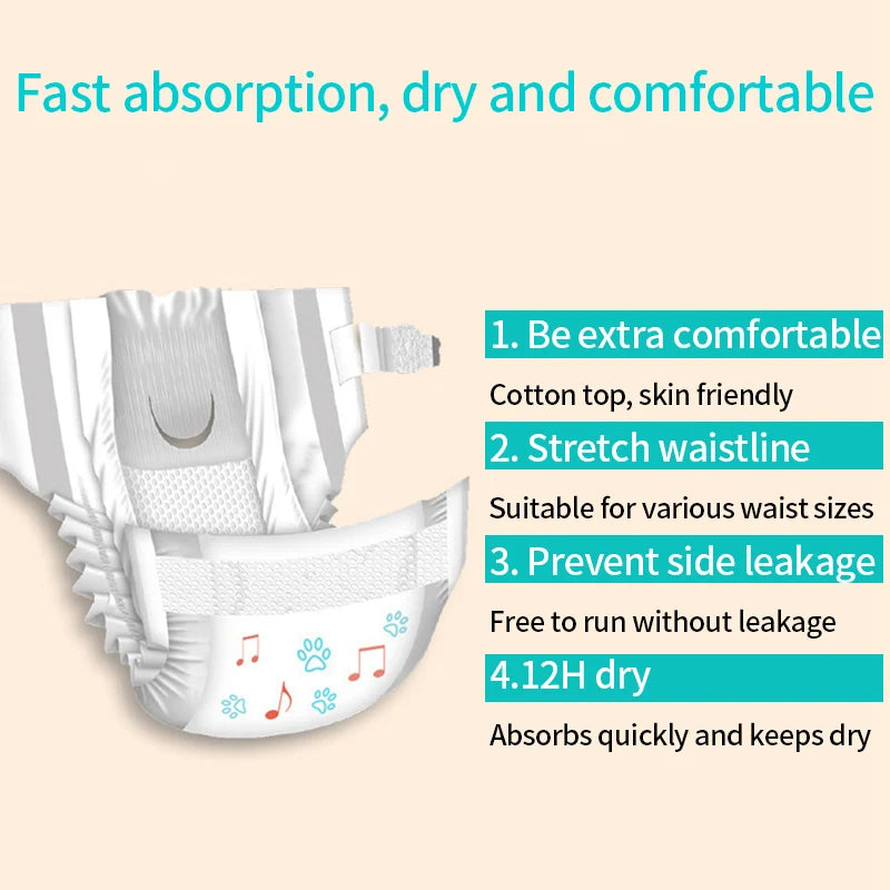 Breathable Super Absorption Female Dog Diapers Leakproof