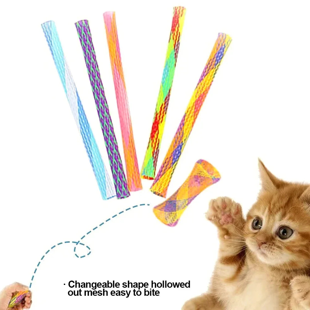 Kitten Cat Spring Toys Set Bouncing Interactive Telescopic Tubes