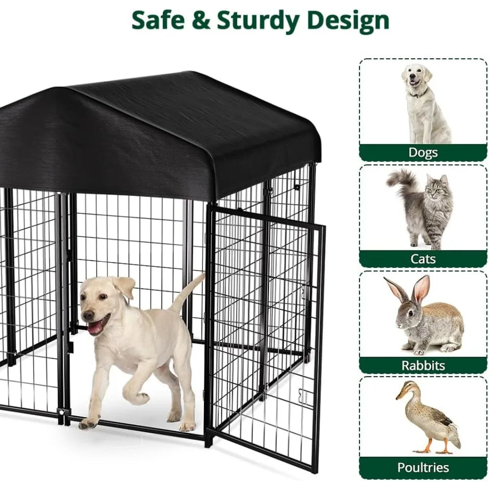 Outdoor Dog Kennel House With Durable Waterproof Roof