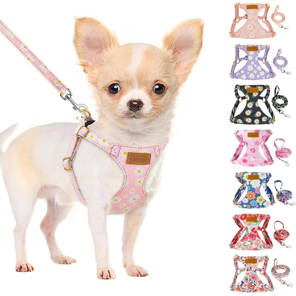 Pet Harmony No Pull Adjustable Floral Pattern Dog Harness