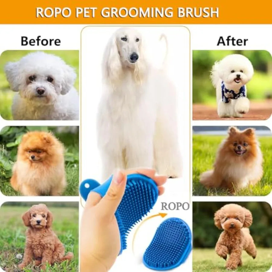 Hign-concerned ROPO Dog Grooming Brush With Adjustable Ring Handle