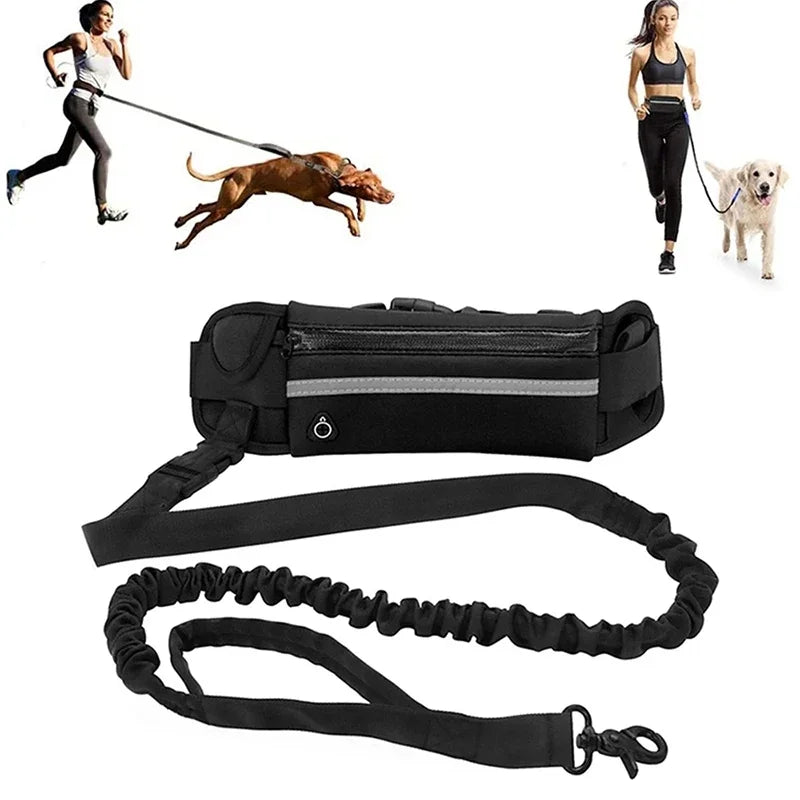 Booteely Hands Free Dog Leash Reflective Retractable With Waist Bag Belt