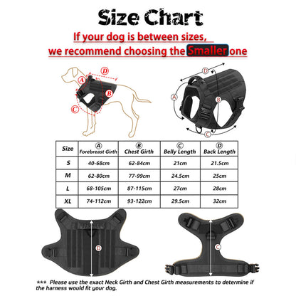 PETRAVEL Tactical Dog Harness Leash Molle Pouches For German Shepherds
