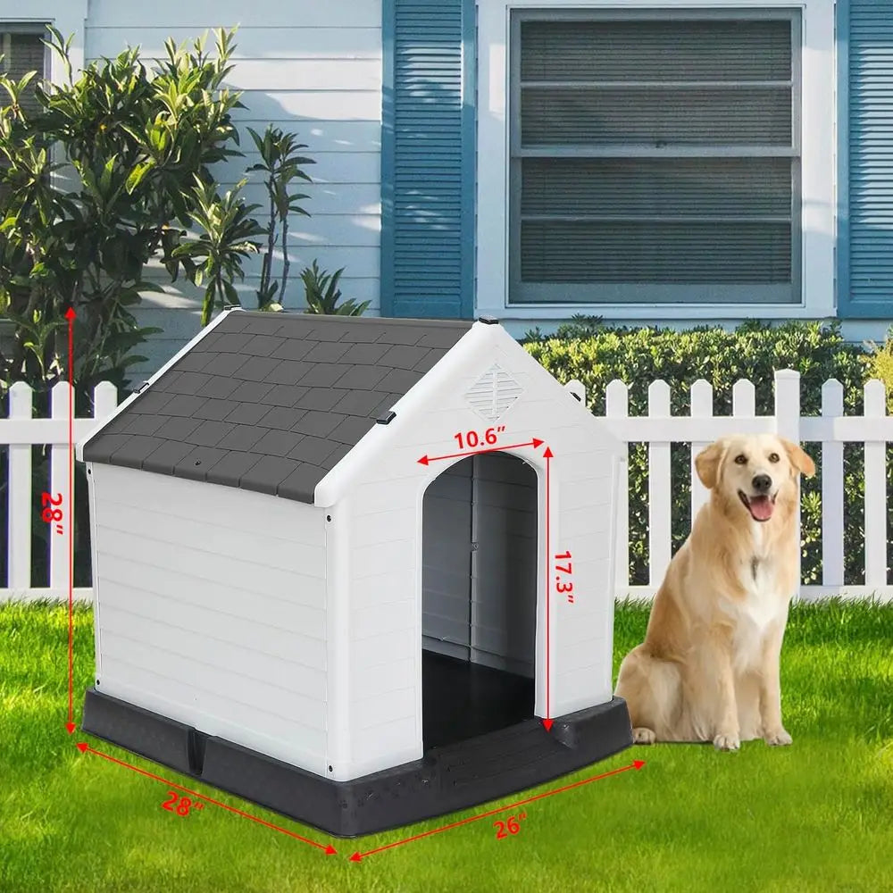 Weatherproof Insulated Dog Kennel With Air Vents Indoor Outdoor