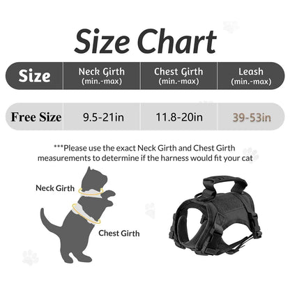 Tactical Puppy Harness Leash Set For Small Dogs Adjustable Cat Harnesses Vest For Training Walking Military Cats Dog Accessories