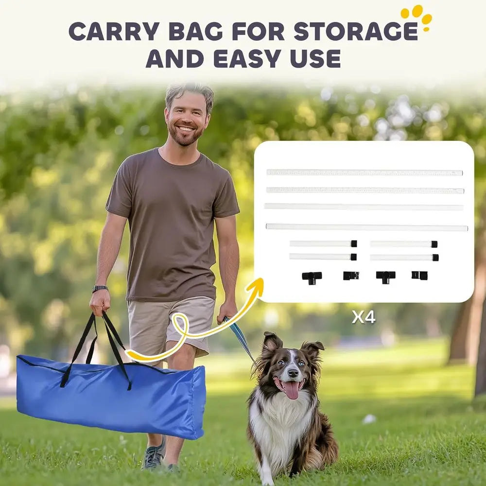 Dog Agility Training Equipment Set With Adjustable Jump Bars