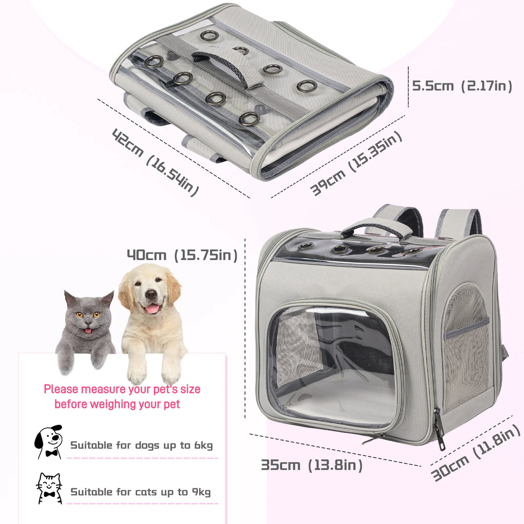 Breathable Cat Backpack With Front Opening Mesh Window