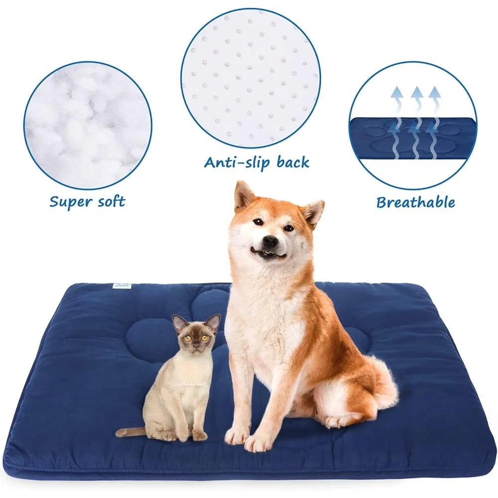 Anti-Slip Dog Crate Mat Washable Kennel Pad Comfortable Sleeping Mat Pets Furniture and Car Seat Protection
