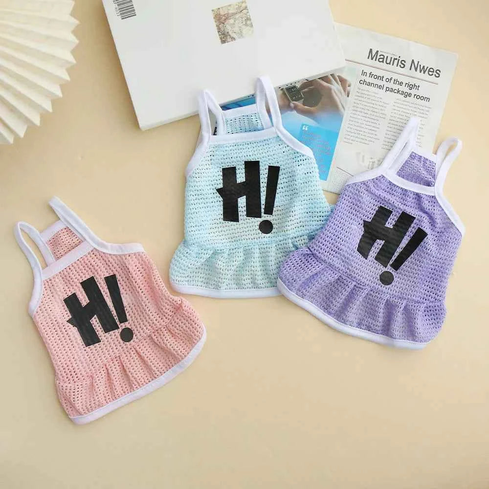 Mesh Strap Pet Princess Skirt Summer Small Dog Cat Thin Cool Breathable Simple Daily Walking Teddy Outfit