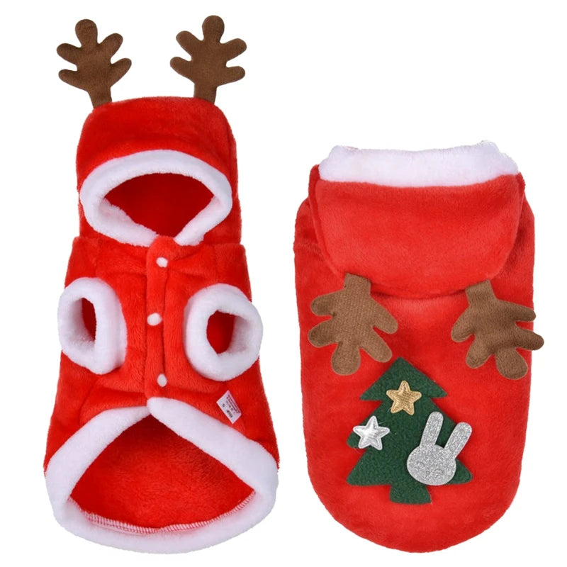 Guangdong Hooded Christmas Jumpsuit For Dogs Elk Coat