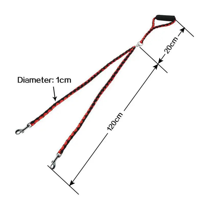 Pet Double Leash 360 Degree Rotation Knotless Pet Walking Leash With Double End Dog Walking Leash Nylon Free Safe Traction Ropes