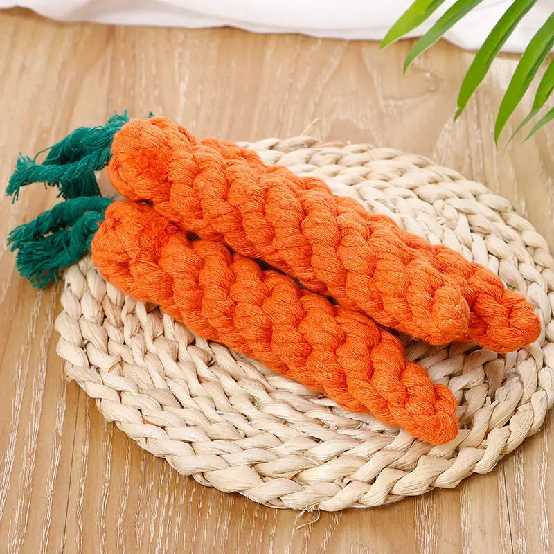 Carrot Knot Toy For Dogs Cats Premium Cotton Rope Chew